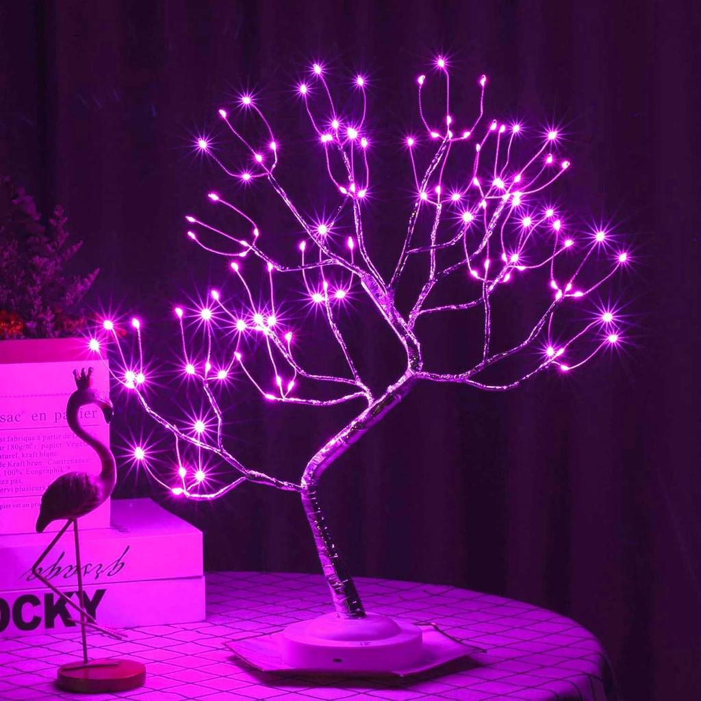 6 Colors 108 LED Warm White Tree Lights USB/Battery Operated Starry Copper String Lights Indoor/Outdoor Table Tree Night Light