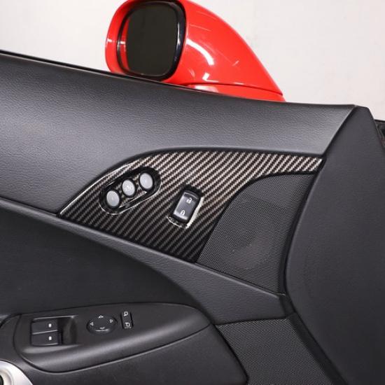 Carbon Fiber ABS Children's Door lock panel Cover For 2005-2013 Colvette C6