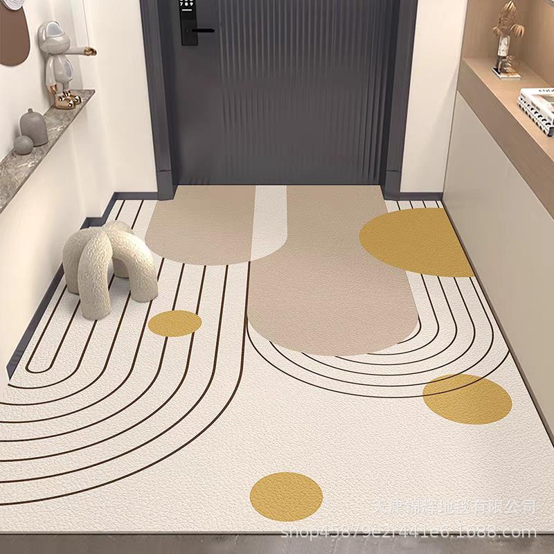 Simple Entry Door Entrance Leather Floor Mat, Advanced Sense Waterproof, Oil-Proof And Dirt-Resistant, Easy To Take Care Of, Leave-In And Cut Foot Mat