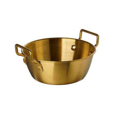 ZISIZ Golden Stainless Steel Double-Handle Serving Bowls