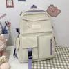 Fashion Nylon Backpack Large Capacity Korean Color School Bag Breathable Casual Book Bag Students