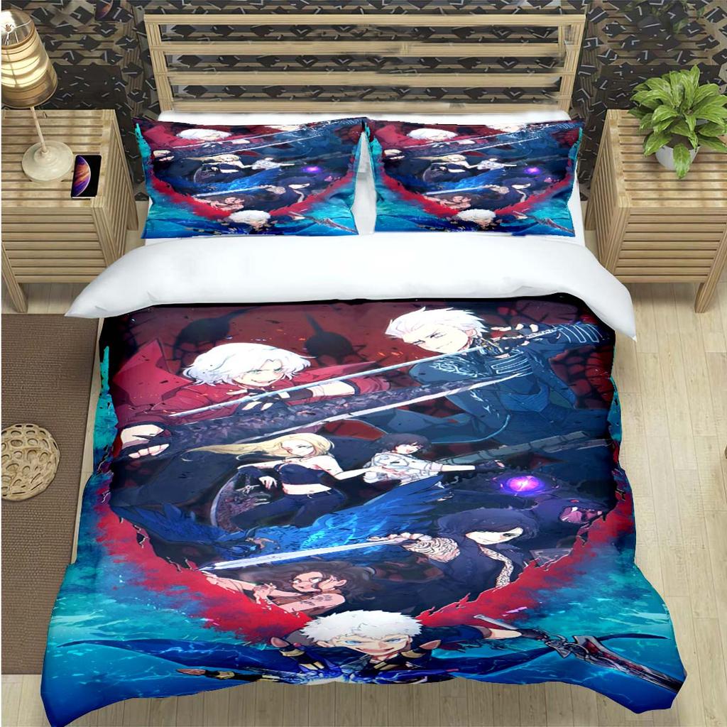 Comforter Fashion D-Devil May Cry Game Print Bedding Sets Exquisite Bed Supplies Set Bed Comforter Set Bedding Set Luxury Gift