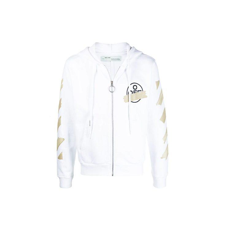 OFF WHITE Tape Diag Arrows Zip Up Hoodie OMBE001R20E300020148