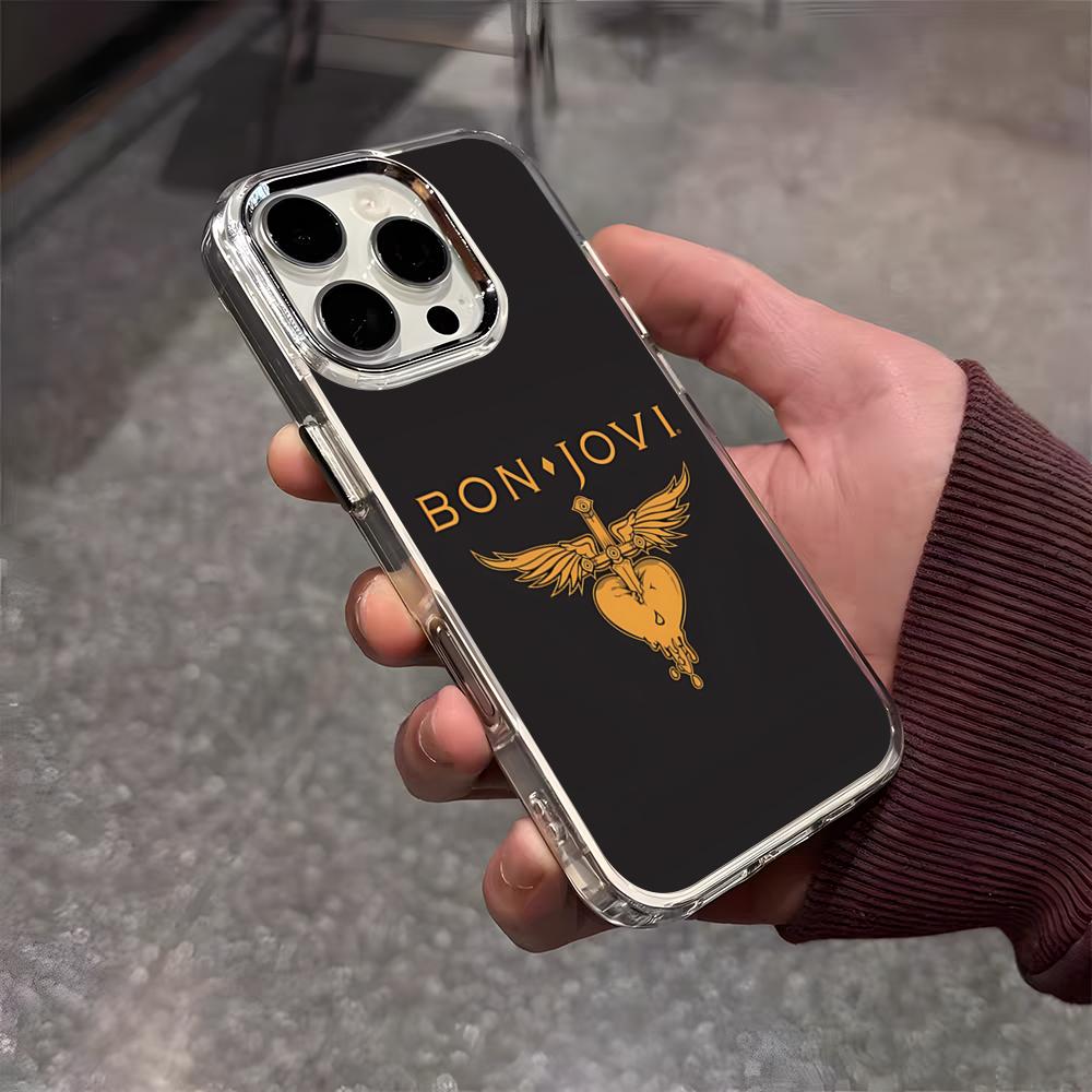 Rock Band B-Bon Jovi Forever Phone Case For IPhone 17 Air 16 E 15 14 13 12 11 Plus Pro Max Electroplated Transparent Soft Shell
