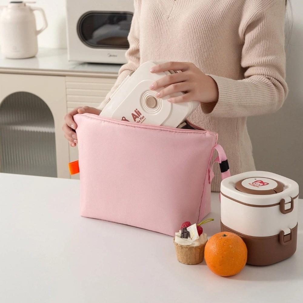 Hand Carrying Tote Bag Insulated Lunch Bag Large Capacity Aluminum Foil Storage Bag Simple Design Foldable Lunch Box Bag Student