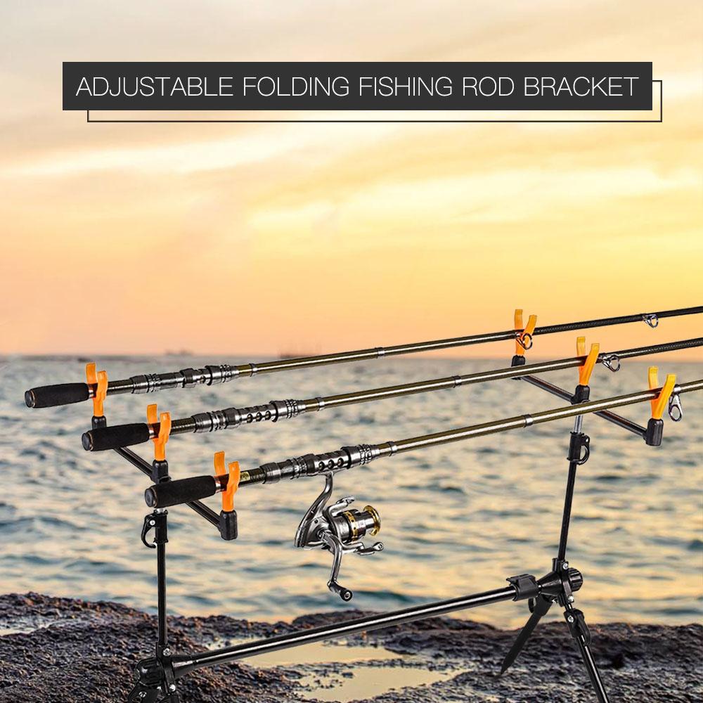 Lixada Adjustable Retractable Carp Fishing Rod Pod Stand Holder Fishing Pole Pod Bracket Fishing Tac