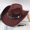 Western Cowboy Style Tibetan Fashion Top Hat Autumn/Winter New Collection Deer Skin Velvet Large Edge Riding Hat