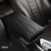 Napa Leather Memory Foam Car Armrest Mat Booster Console Universal Center Cushion Stripe Rhombus Embroider Armrest Seat Box