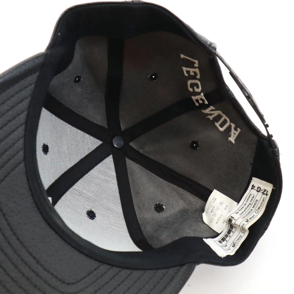 LEGENDA Leather Cap FREE Black Hat Men's Used