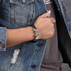 Punk Herren Armbänder Edelstahl Anker Armbänder Armreifen Geflochtene Lederseil Armbänder Für Damen Herren Geschenke