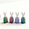 Easter 3D Printed Colored Egg Rabbit Pyramid Spiral Egg Passthrough Figure Desktop Ornament Accessories Easter Kids Gift