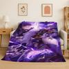 New Genshin Impact Cartoon Game Flannel Blanket Soft Warm Throw Blanket for Bedroom Living Room Bed Travel Camping Picnic Gift