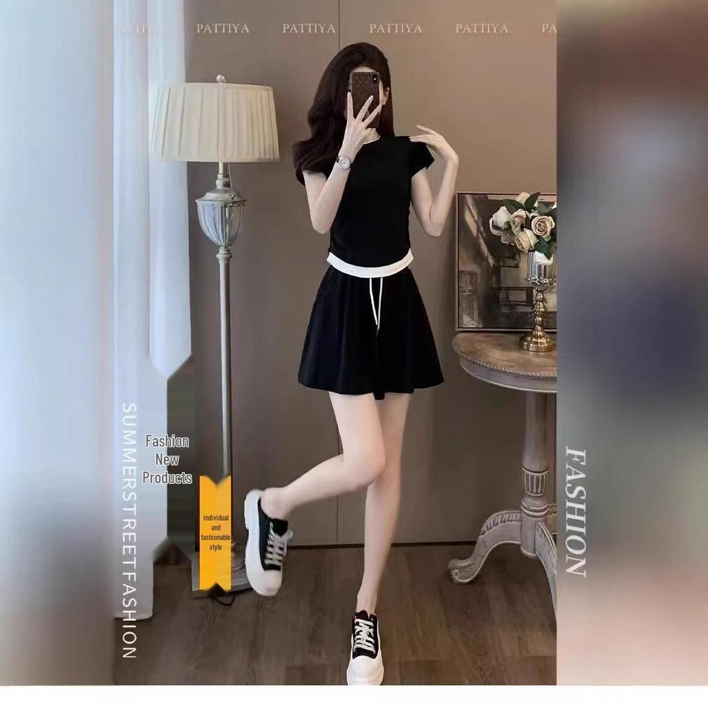 2025 Women's Summer Casual Sportswear: Short Sleeve Top & Skirt Set