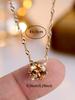 Female Crystal Champagne Zircon Stone Cute Round Pendant Necklace Vintage Gold Color Wedding  For Women