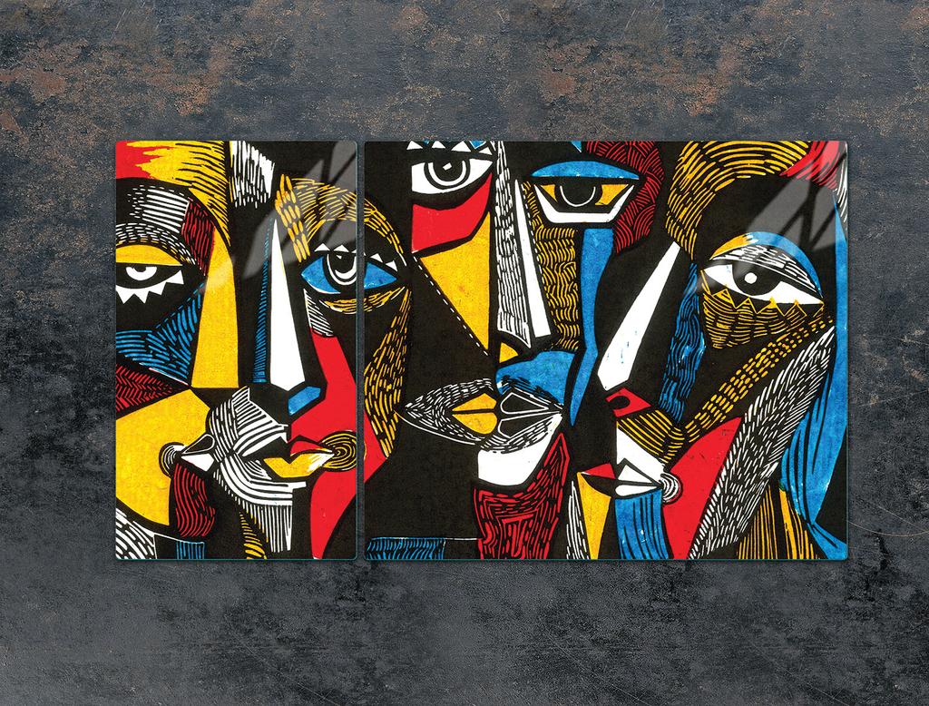 SZKLANA PŁYTA OCHRONNA NA KUCHENKĘ 90x52 POP ART.