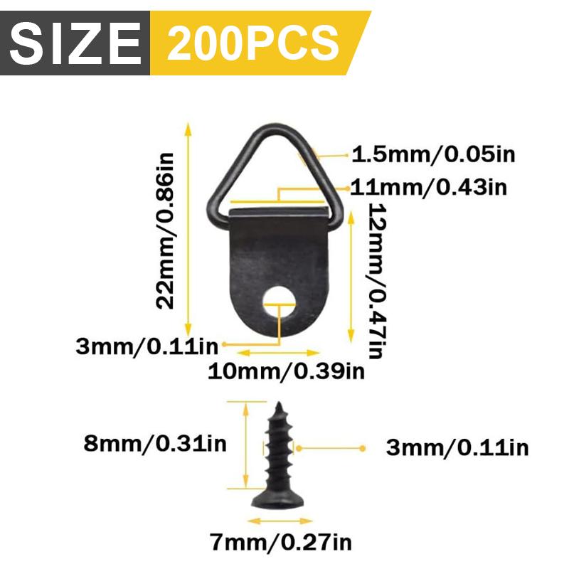 200Pcs black photo frame hardware accessories