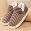 Women Coral Fleece Furry Slippers, Warm Indoor Slip On Lazy Cotton Shoes Plus Size