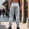 Men Cargo Jogger Sweatpants, Elastic Drawstring Waist Zippered Thigh Cargo Pocket Side Hand Pockets Ribbed Ankle Cuffs Soft Casual Athletic Trousers