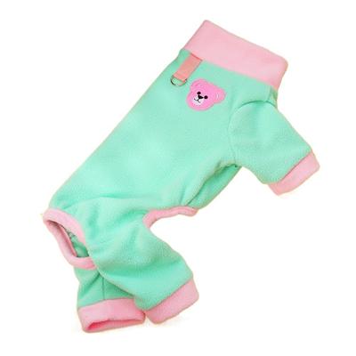 Bear Pattern Plush Dog Jumpsuit Colorful Comfortable Dog Four Legged Clothing with D Ring Pet Base Shirt Winter Pet Overalls