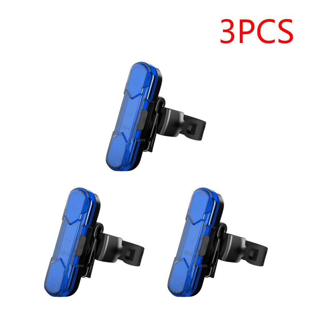 1-3PCS Bike Rear Tail Light USB Rechargeable Red/Blue/White LED Bicycle Seatpost Taillight For Night Riding Safety Warning Light
