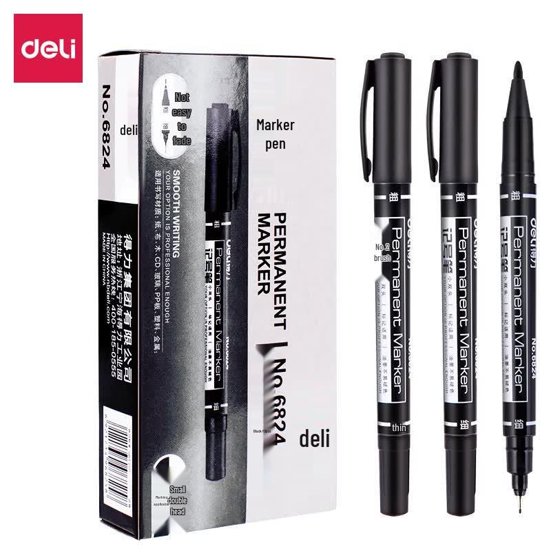 Dual-Tip Oil-Based Marker Pens, 24-Pack