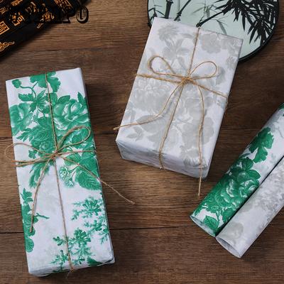 WTEMPO 20PCS Caixa de presente Embalagem Papel de enchimento Estilo chinês Peônia Impressão Caixa de presente Papel de embrulho Bouquet Papel de embrulho/Papel de forro