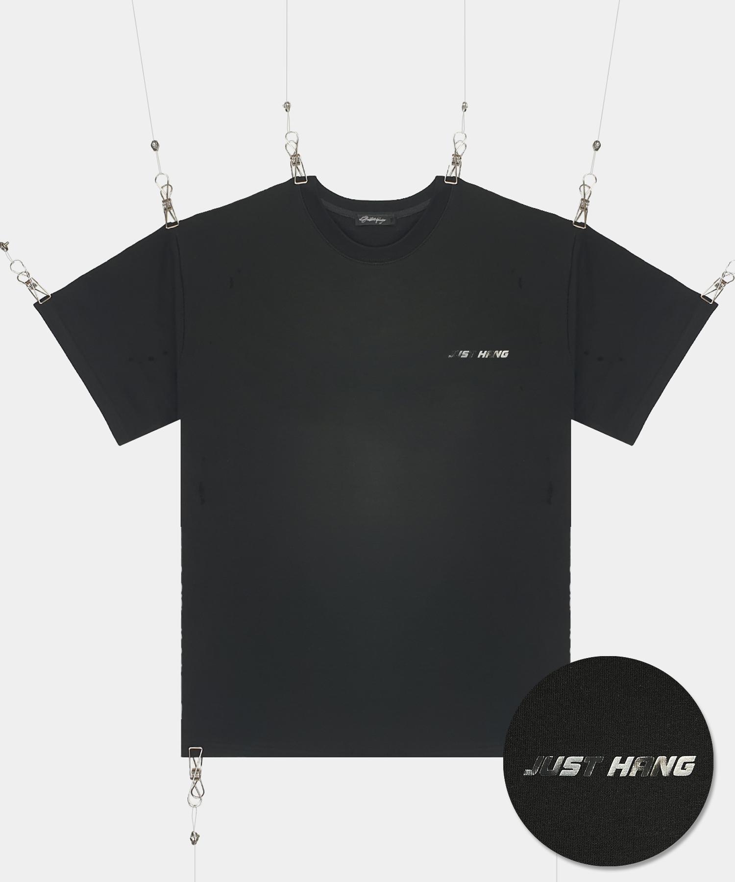Just Haeng Surgical Newtro Logo Oversized Black Short Sleeve Tee F