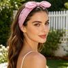 Elastic Headband Rabbit Ear Knot Design Elastic Hair Wrap Comfortable Secure Fit Wave Boosting Compression Hair Band