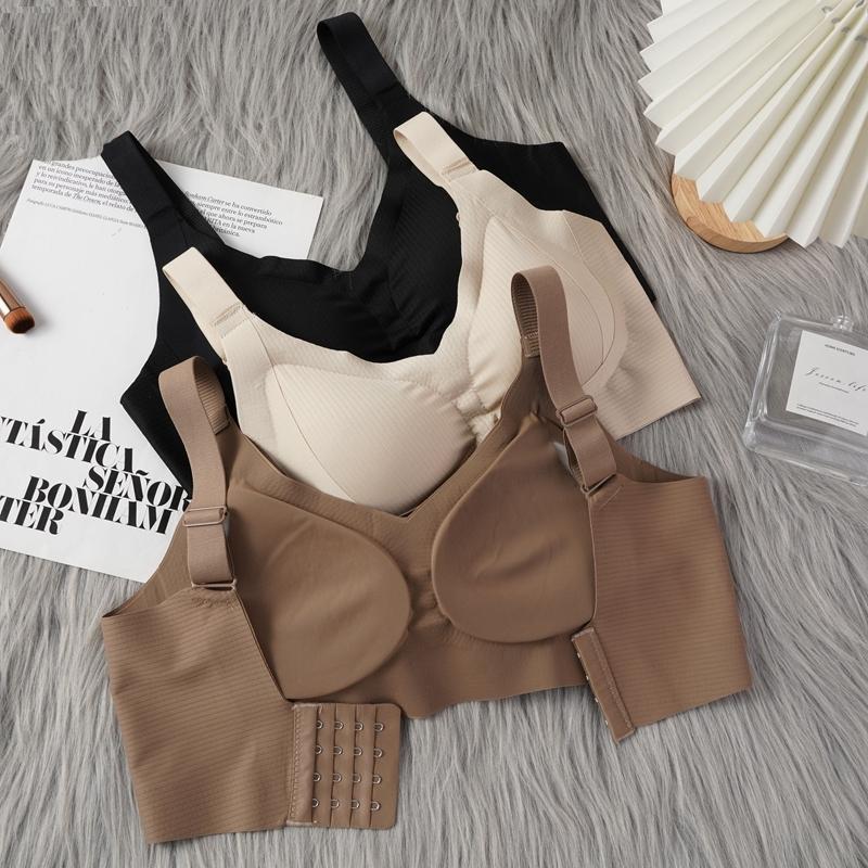 Women's Seamless Wireless Bra Comfortable Thin Design Full Coverage Underwear Anti-Sagging Lift Ribbed Bra Smooth Silhouette High Support Bras
