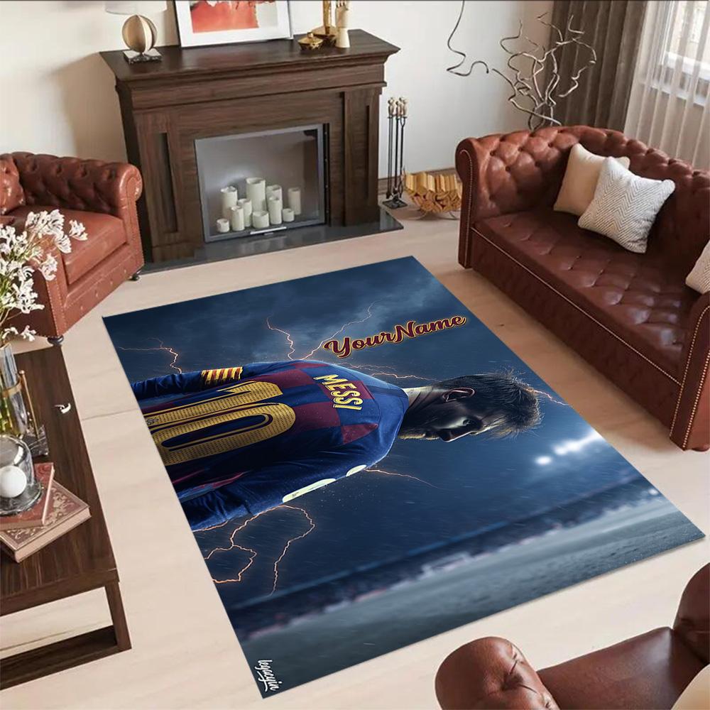 Messi 193 Customize Your Name Floor Rug Office Rug Design for Kitchen Balcony Study room Outdoor Anti-slip Rug Anime Office Decor