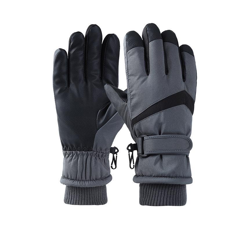 

Зимние лыжные перчатки с сенсорным экраном: Унисекс с бархатной подкладкой, толстый, водонепроницаемый, ветронепродуваемый для езды на велосипеде на открытом воздухе и электромобилях. One Size