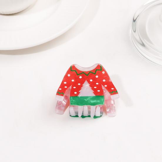 Strong Grip Hair Claw Christmas Themed Hair Clip Christmas Tree Gingerbread Man Snowflake Pattern