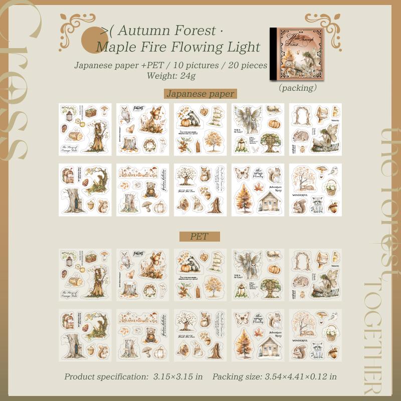 Forest Elf Theme Sticker Book 20 Sheets/Bag For Scrapbooking DIY Collage Material Background Decoration Journal Supplies