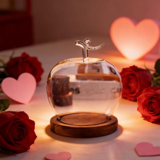 Glaskupa med träbas Klar glaskåpa Dammtät Dekorativ visningskupa för konserverade blommor Miniatyrer Smycken