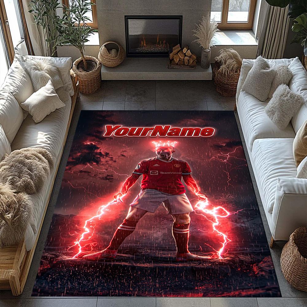 Manchester Customized Name Floor Rug Office Rug Design for Kitchen Balcony Decorate room Study room Anti-slip Rug Decorate Offices Gift for Festivals