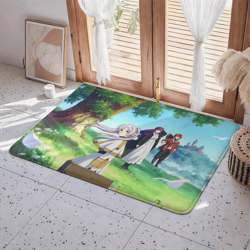 Anime Frieren: Beyond Journey's End Floor Mat Eco Flannel Doormat Non Slip Odorless Indoor Floor Rug Soft Short Plush Home Mat