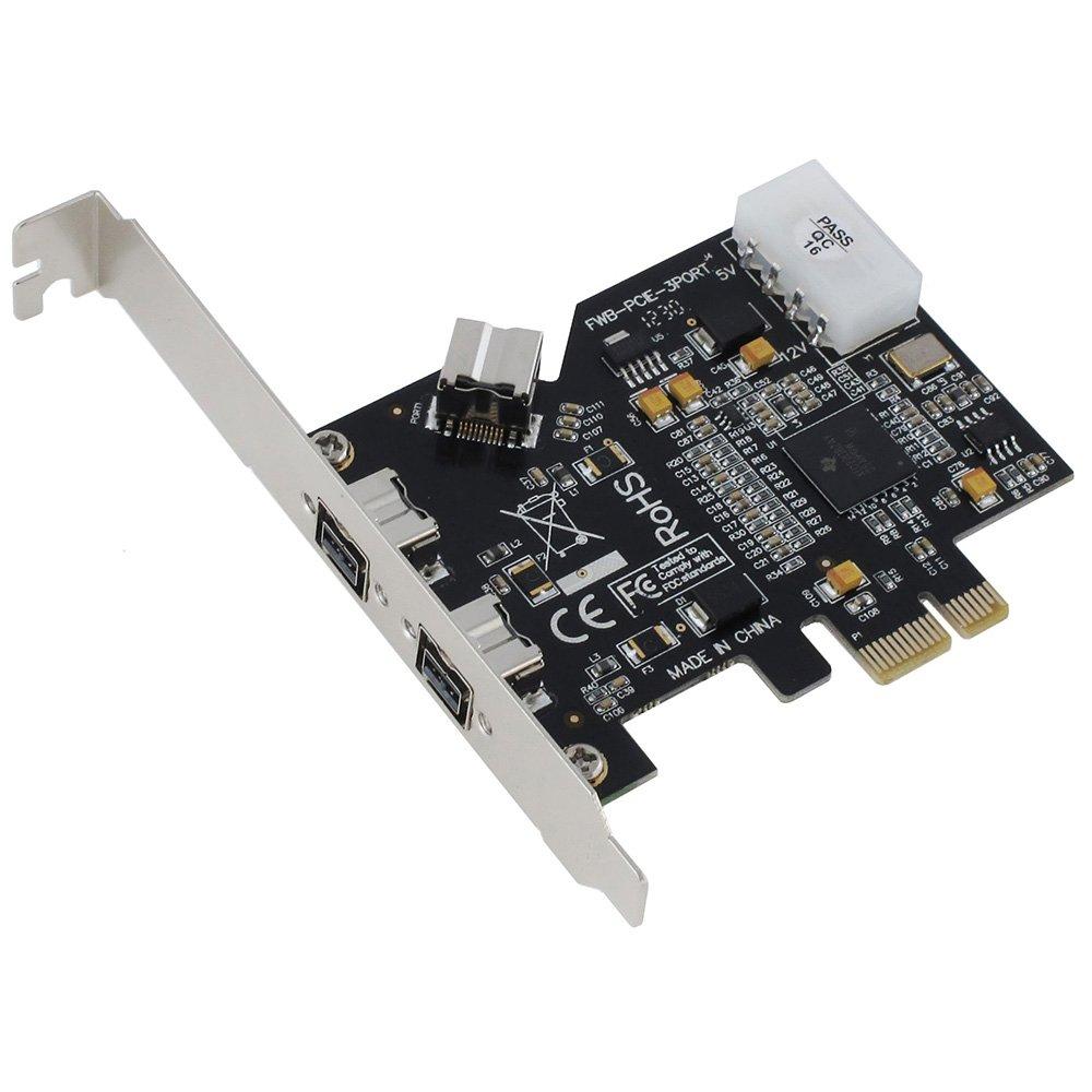 SEDNA - PCI-Express IEEE 1394b FireWire 3-Port Controller Card (2 External + 1 Internal)