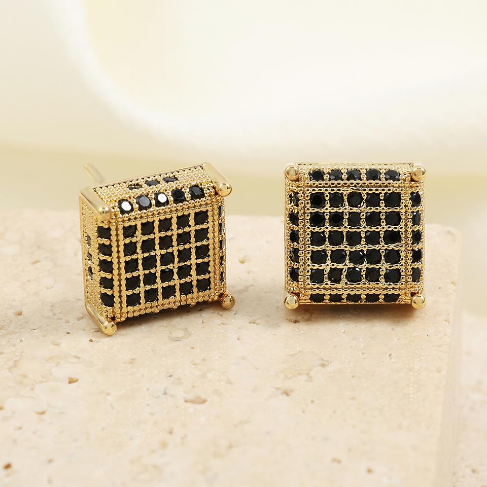 ZAKOL Buling Zirconia Earrings for Men Iced Out Micro Full Paved CZ Crystal Copper Earring Fashion Hip Hop Zircon