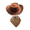 Children's Cowboy Hat And Bandana Set for Cosplay Carnival Cowgirl