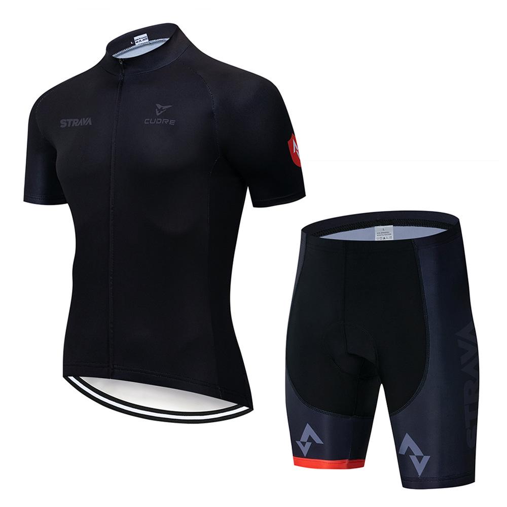 Summer Men s STRAVA Short-sleeved Cycling Suit, Bicycle Suit Breathable Cycling Shorts XS