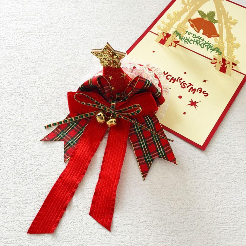 

Рождественское украшение Рождественская повязка на голову с бантом-колоколом Лента для волос Фестивальное украшение hair clip