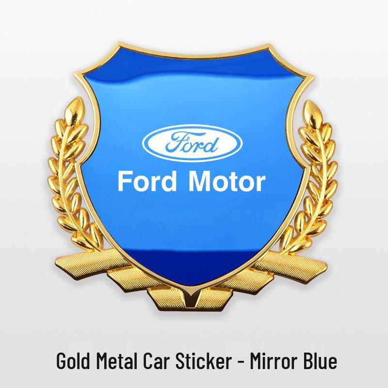 Designed for Ford Mondeo, Focus, Edge, and Escort: Wheat-Ear Side Emblems & Metallic Body Accents.
