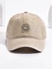 Unisex Sun Moon Embroidered Vintage Washed Adjustable Baseball Cap Casual Dad Hat For Outdoor Travel Daily Wear