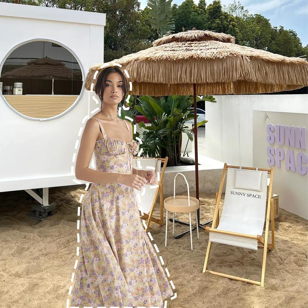 Floral Corset Dress Cottage Core Dress Women Corset Midi Dress Flowy Slit Spaghetti Straps Floral Corset Dress