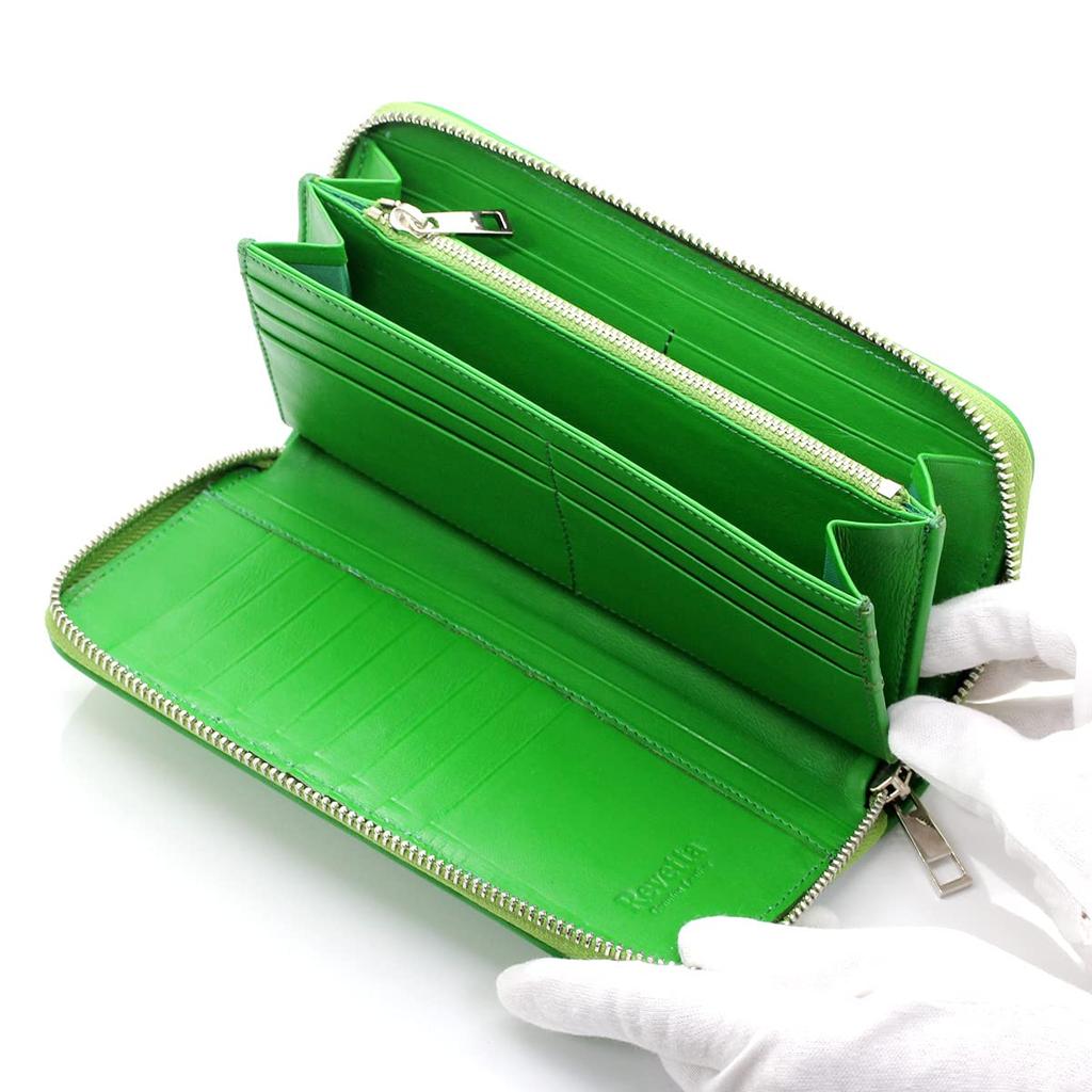 [Revetta] Stingray Leather Long Wallet with Round Zipper, Available In 9 Colors: Stingray, Galuchat, Light Green, and Yellow-Green, Genuine Leather,