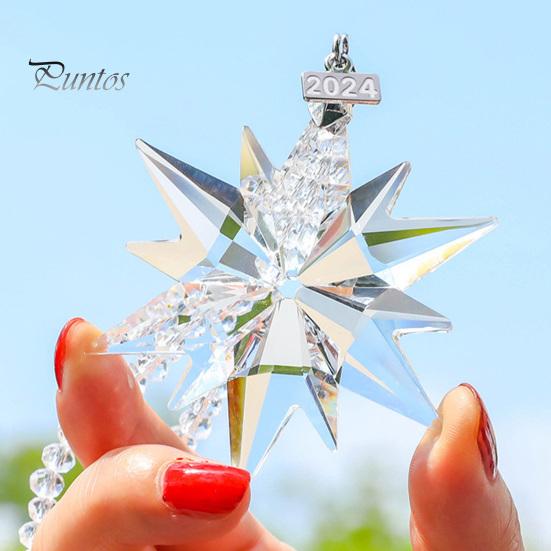 Weihnachtsschmuck, klare Schneeflocke, Kunstkristall-Ornamente, Schneeflocke, Sonnenfänger, hängende Verzierung, Zubehör, Weihnachtsdekoration