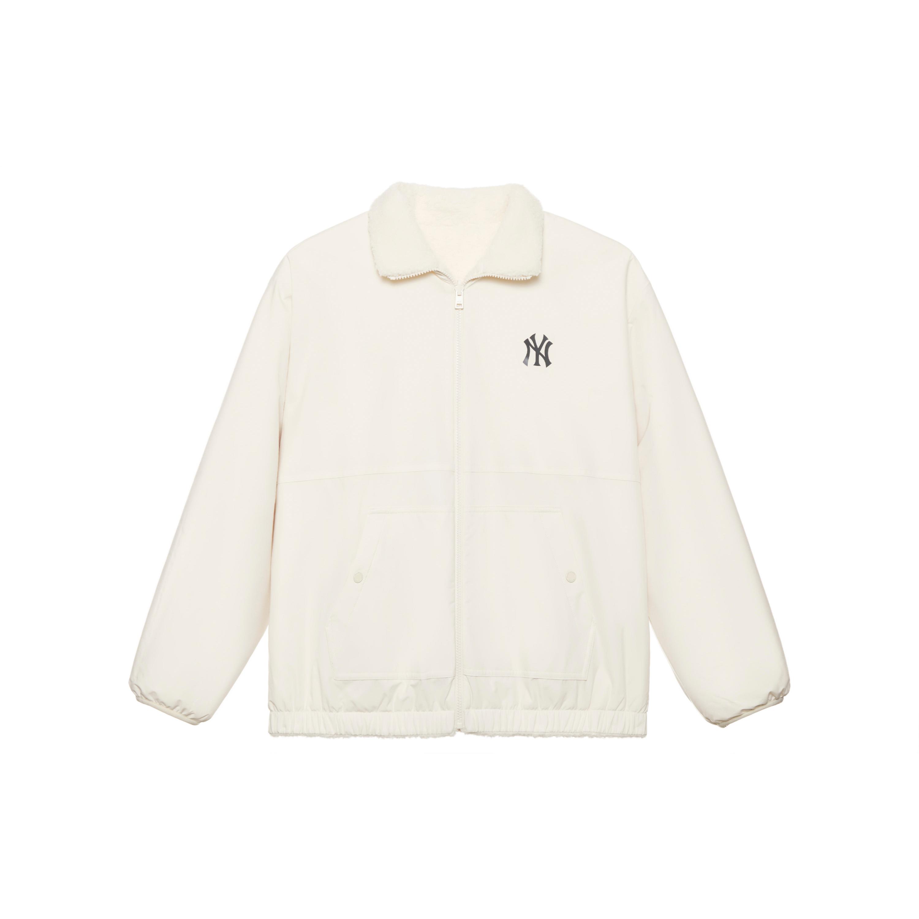 

New MLB MLB Preppy Style Collection New York Yankees FW24 Velvet-feel Coat Unisex Dark Cream 3AFDV0346-50CRD XXL