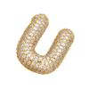 Zircon Copper Hip-Hop Alphabet Pendant Necklace for Women