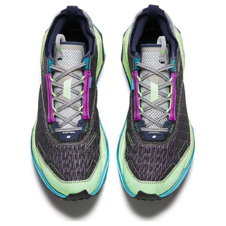 ANTA Tai Hang PRO Men Professional Outdoor Trail Running Shoes Black Gray Fluorescent Green Lake Blue 112416610A-3