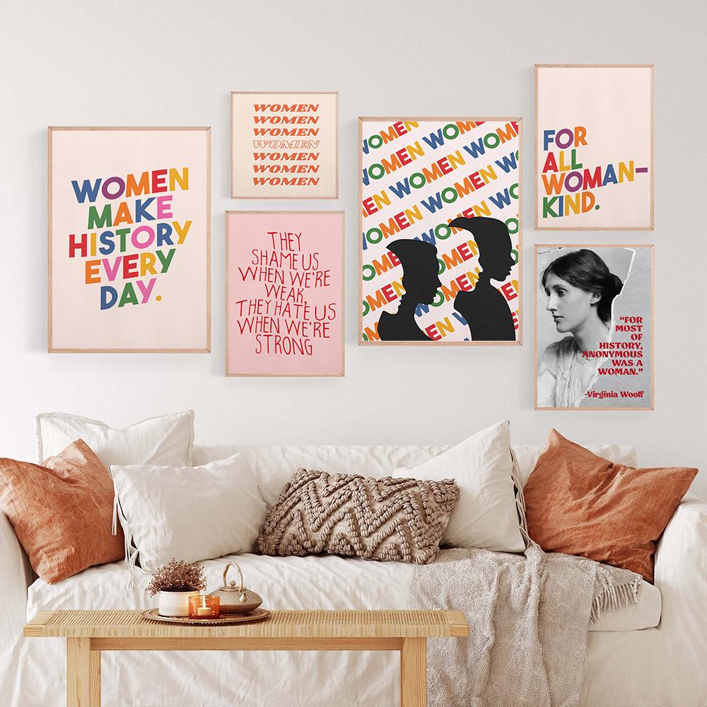 Donne femministe regali ufficio parete tipografia poster stampa grande amore materno tela pittura stanza arredamento casa citazione arte astratta